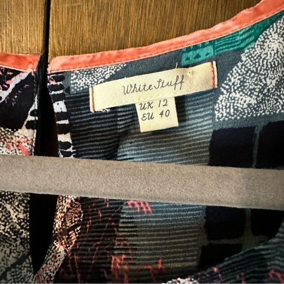 White Stuff Abstract Print Navy Maximalist Tunic Top Dress Size 8 - Picture 9 of 12